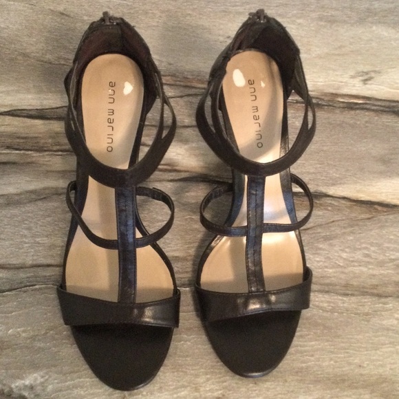 Ann Marino 7.5 Brown Open Heels Straps Zipper Sandals - Picture 12 of 13